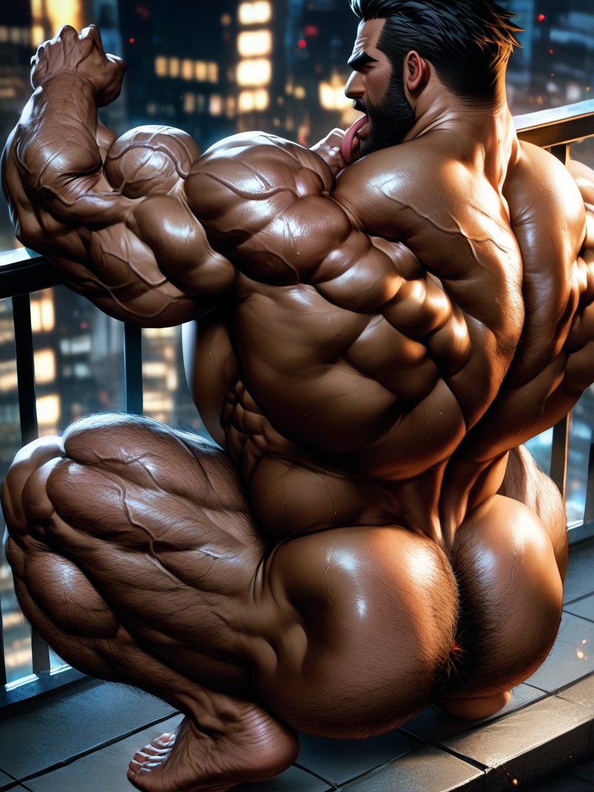 Hairy Back, Muscular Body, Small Ass AI Gay Porn