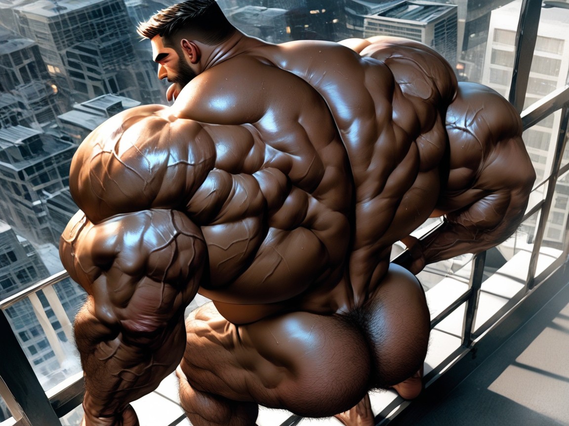 Huge Neck, Hyper Head, Detailed Realistic Image AI Gay Porn