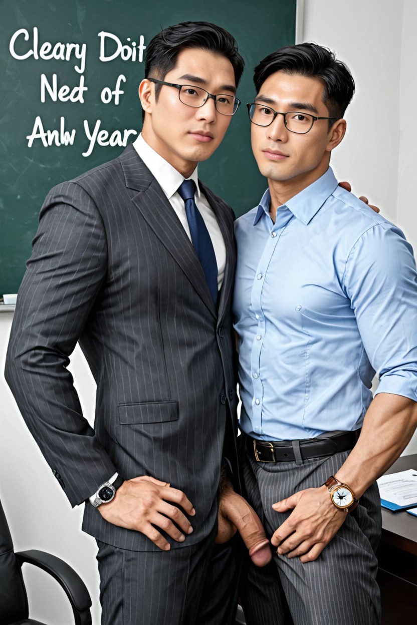 Extremely Handsome Korean Man's Face, Small, Roguish Charm AI Gay Porn