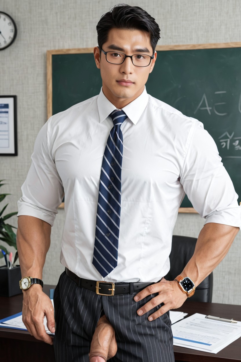 Formal Dress Trousers, Strong Jawline, Huge Chest Porno gay IA