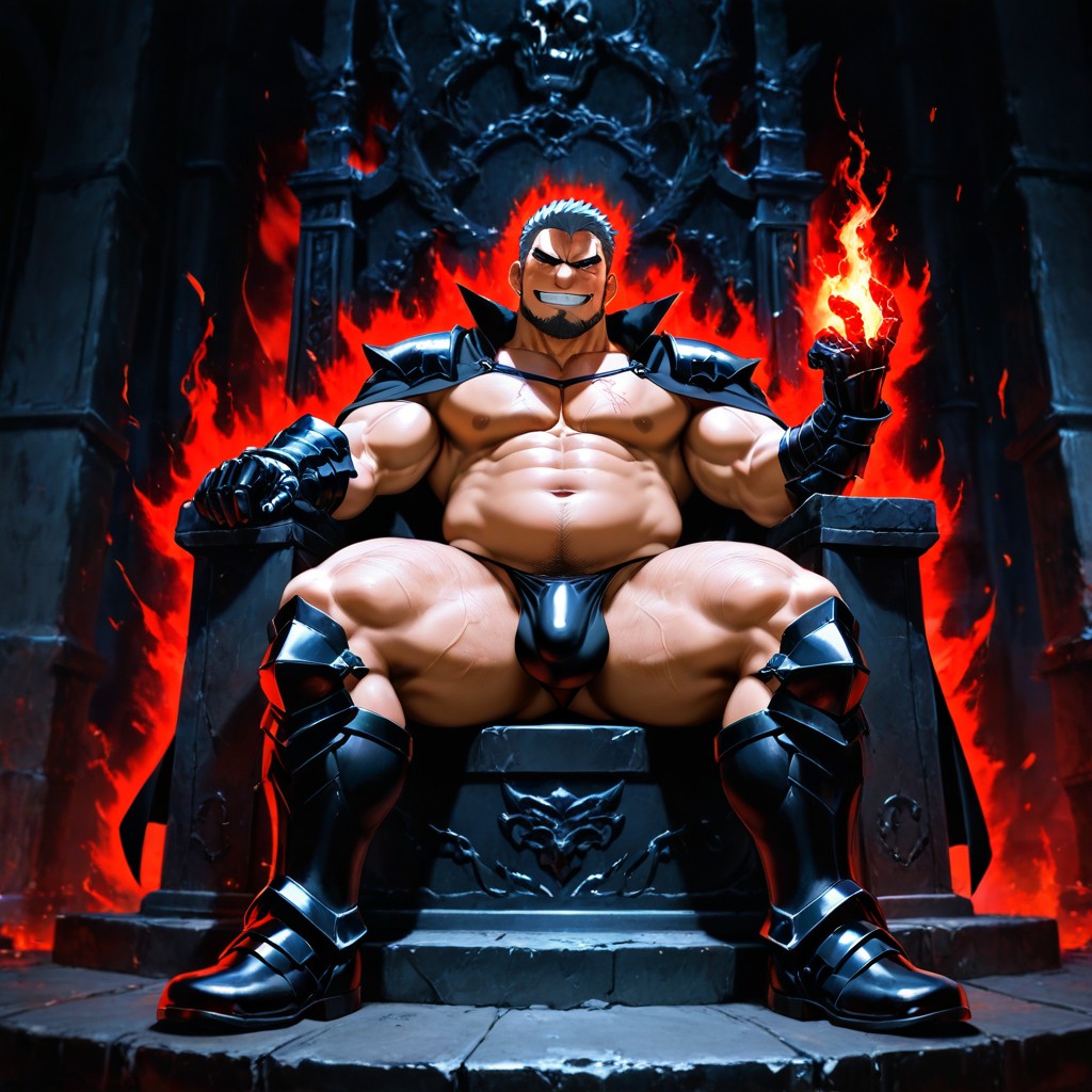 Rounded Ass, Evil Throne Room, Solo AI Gay Porn