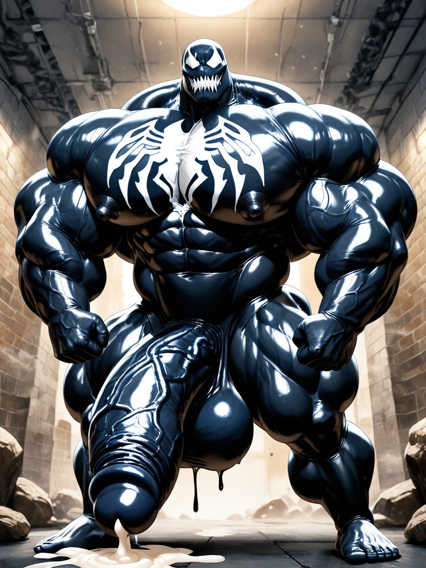 Black Nipples, Sculpted Neck, Hyper Chest AI Gay Porn