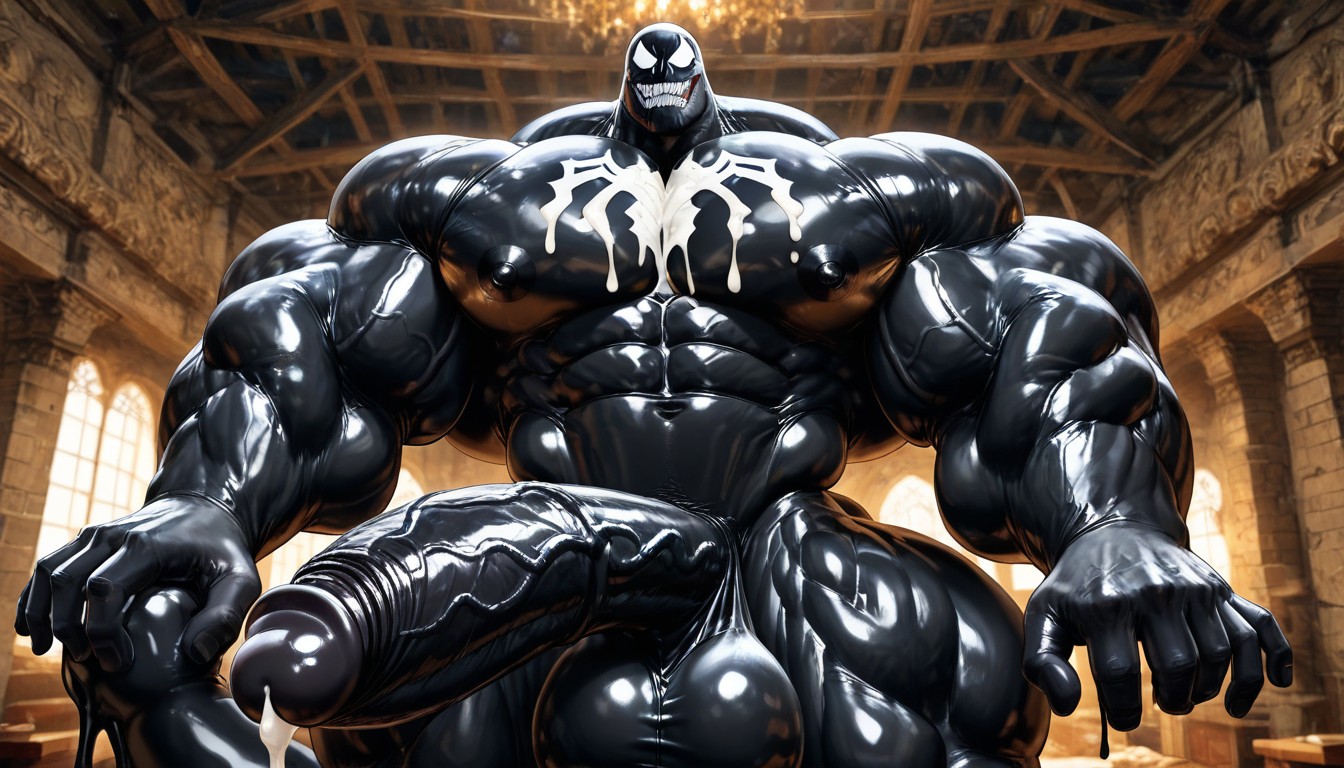 Oversized Muscles, Cock Bigger Than Leg, Masculine AI Gay Porn