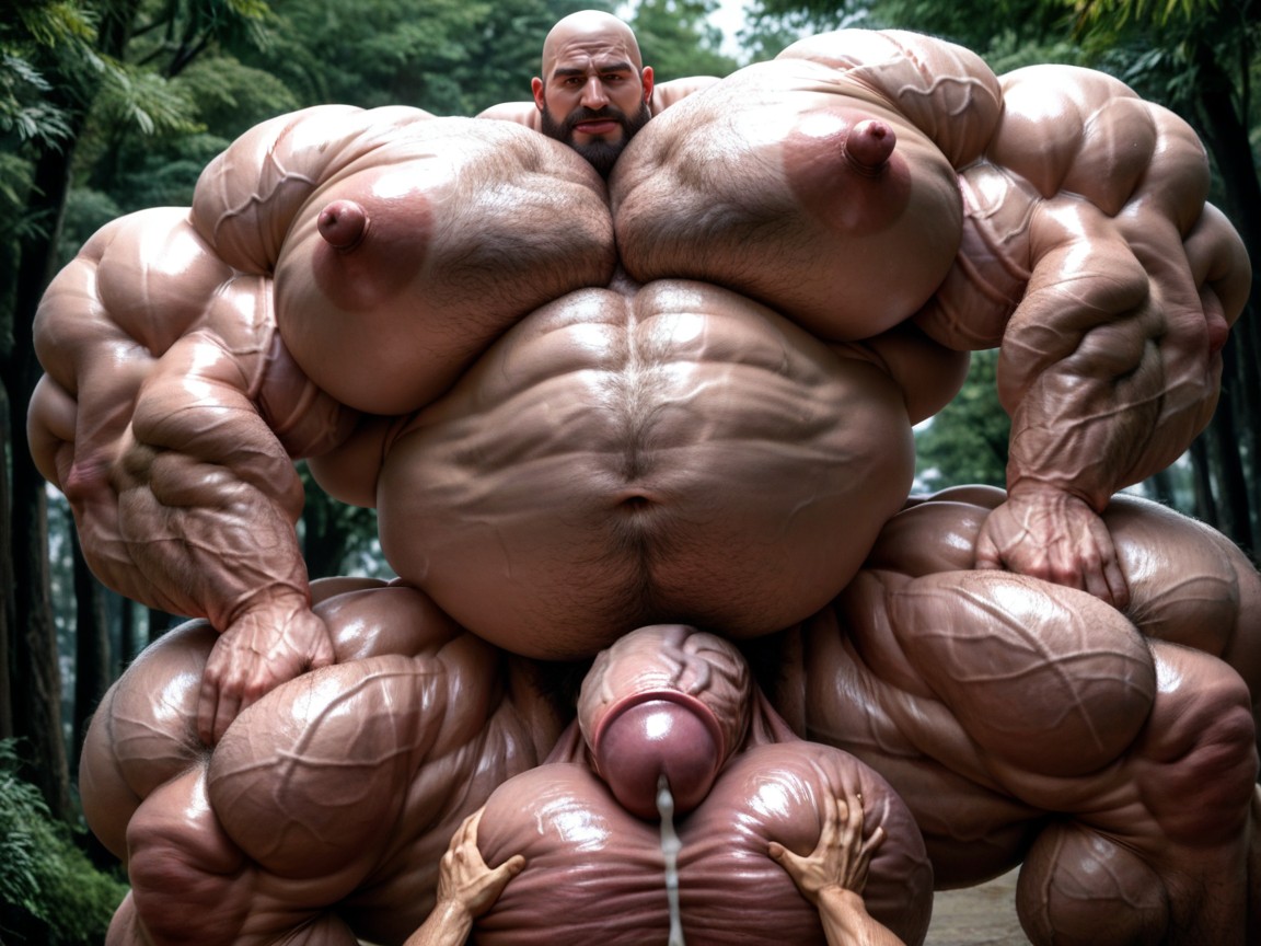 Hyper Veiny Gut, Over Grown Steroid Pumped Muscles, Hyper Pumped Muscles AI Gay Porn