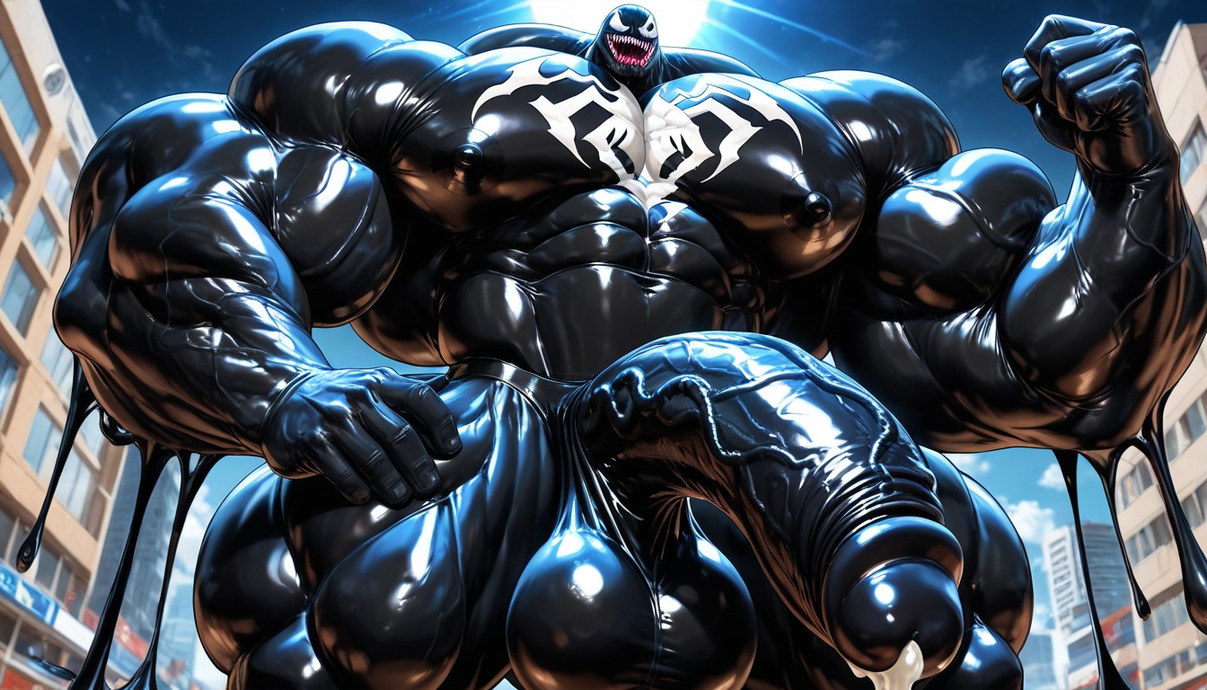 Testicles, Tall Muscular Physique, Gigantic Long Penis AI Gay Porn