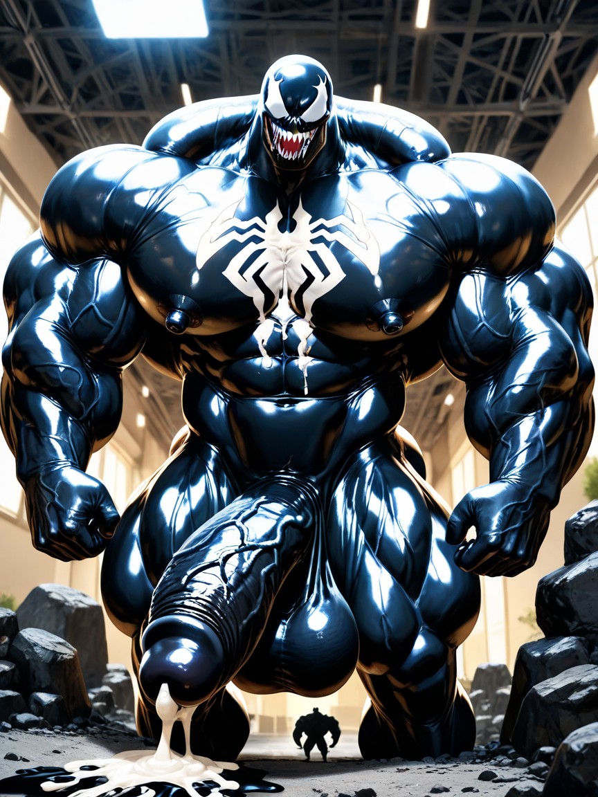 Masculine, Black Goo On Skin, Stubble AI Gay Porn