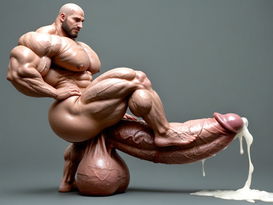 Taut Muscles, Veiny Round Belly, Male Only AI Gay Porn
