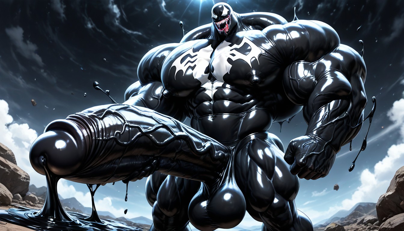 Colossal Muscularity, Hyper-muscular, Oversized Hyper Gigantic Cock AI Gay Porn