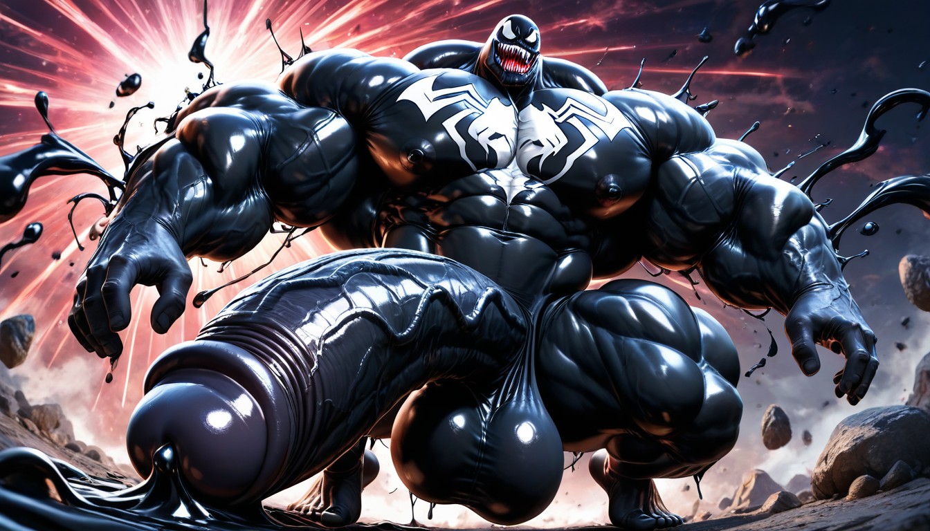 Hyper Exaggerated Gigantic Muscle Physique, Muscular, Perspective AI Gay Porn