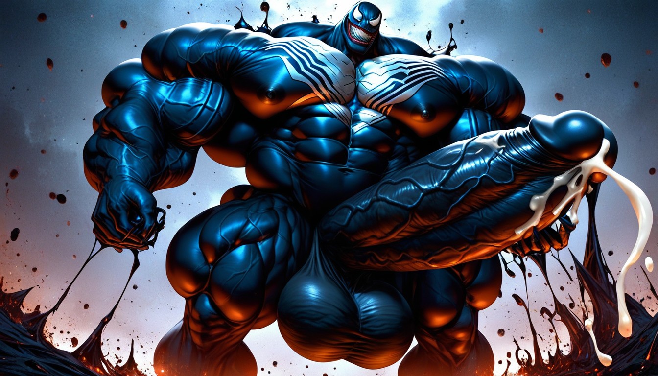 Vivid Cinematic Light Casting Rembrandt-style Deep Shadows On His Massive Bulking Body, Masculine, Macro AI Gay Porn