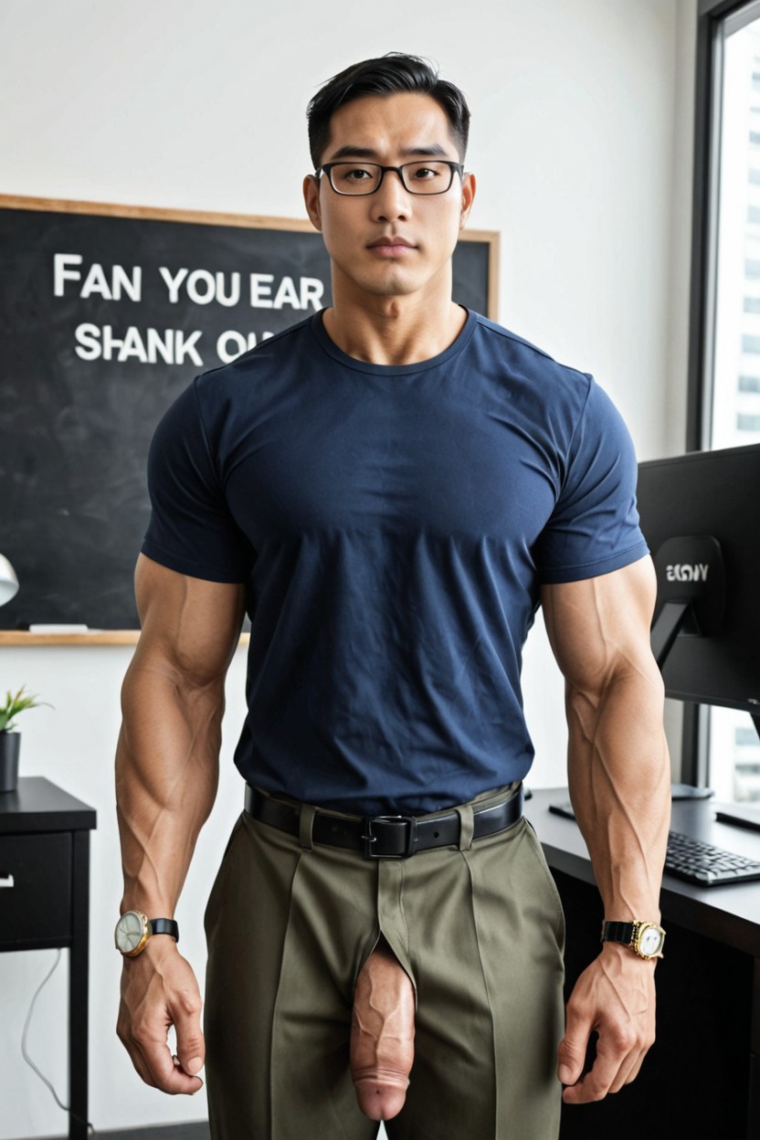 Active Duty Soldier, Commanding Presence, Shaved Head AI Gay Porn