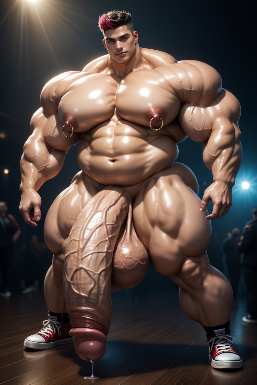 Thick Thighs, Gigantic Oversized Heavy Sagging Balls, Glistening Skin Porno gay IA
