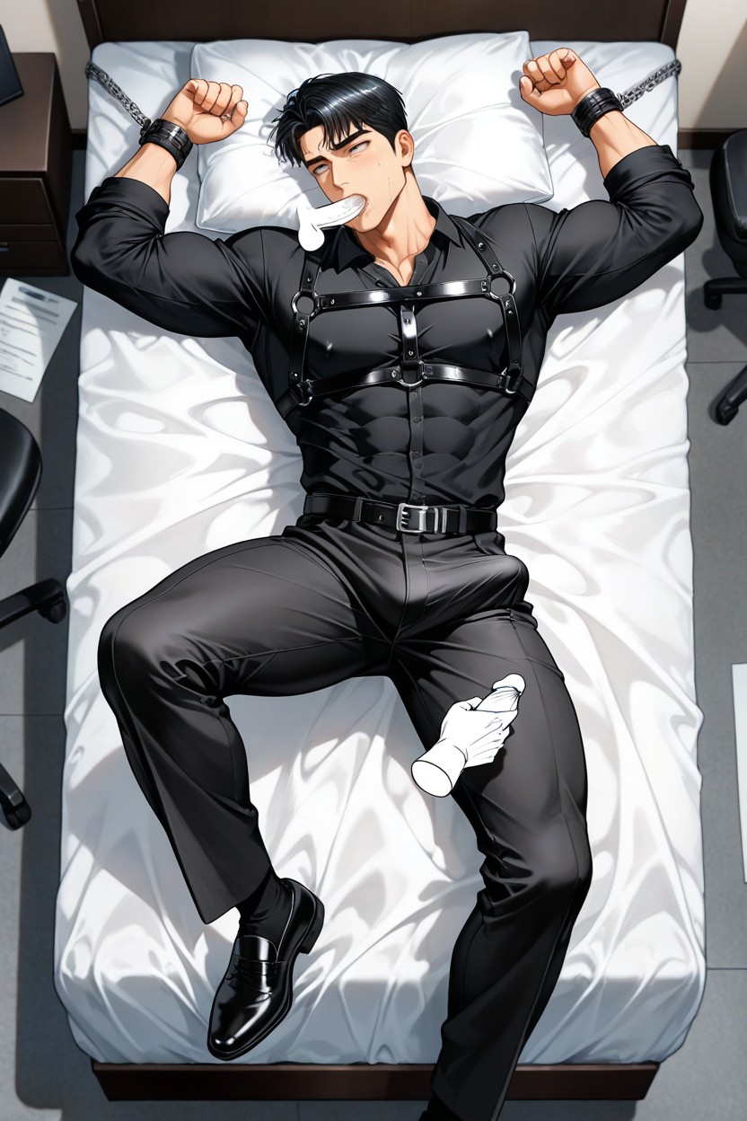 Black Socks And Black Work Shoes, Sharp-faced, Roll Up One's Sleeves AI Gay Porn