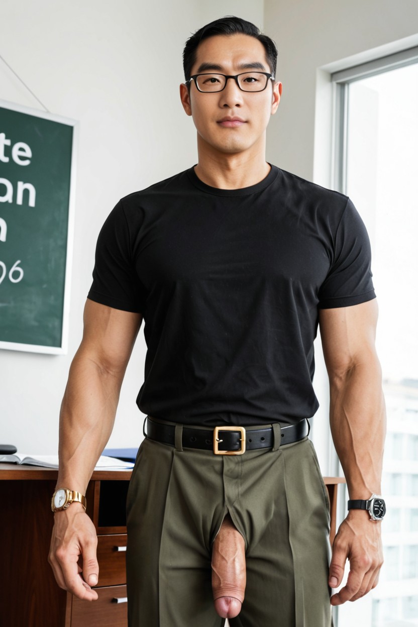 Standing, Stocky Muscular Build, Strong Legs AI Gay Porn