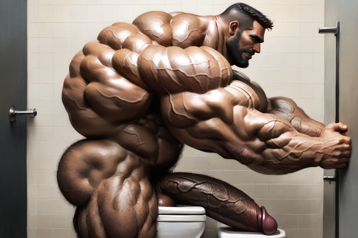 Hyper Arms, Hairy Balls, Square Jaw AI Gay Porn