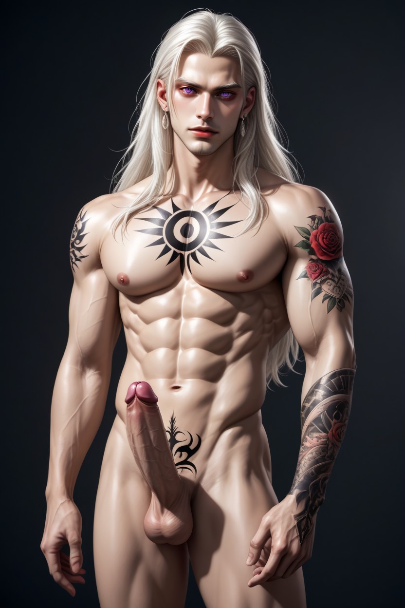 Six-pack, Largo, Colorful Tattoos Porno gay IA