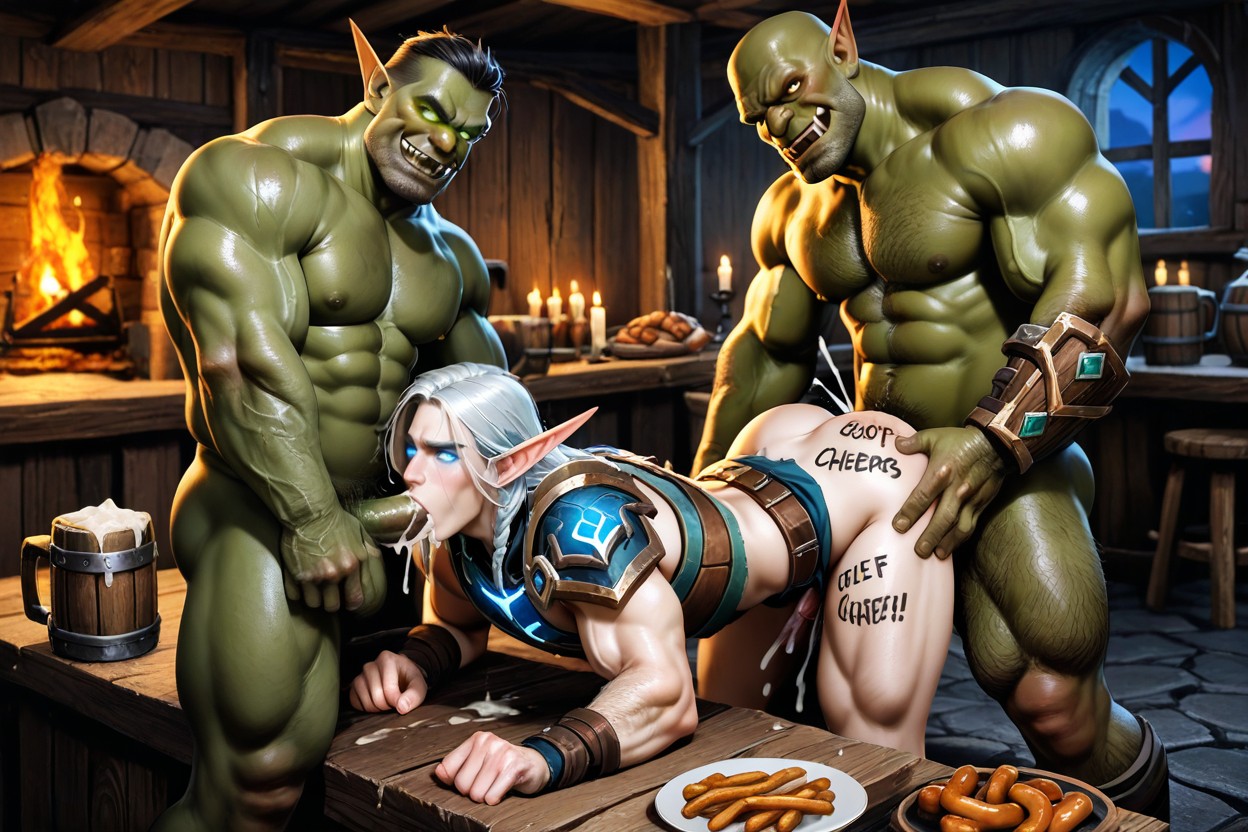 Flagons, High Elf, Rough Muscular Orcs In Orc Armor Porno gay IA