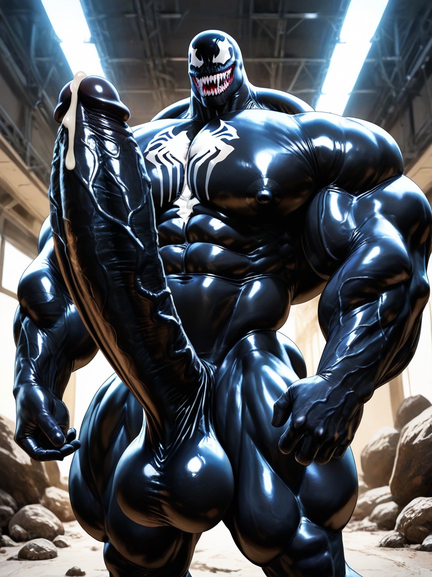 Testicles, Gigantic Muscles, Muscular AI Gay Porn