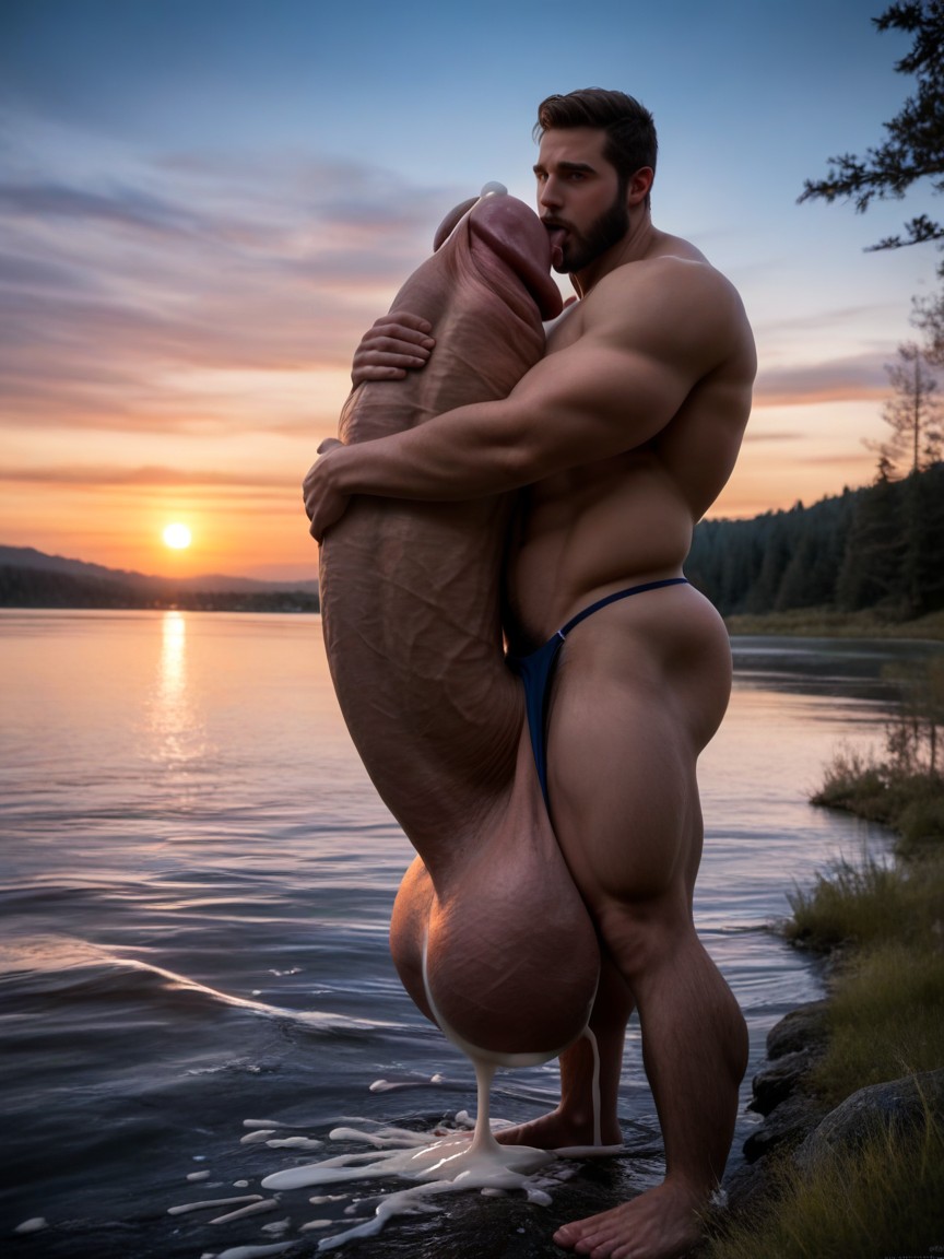 Cock Focus, Correct Anatomy, Facecum AI Gay Porn