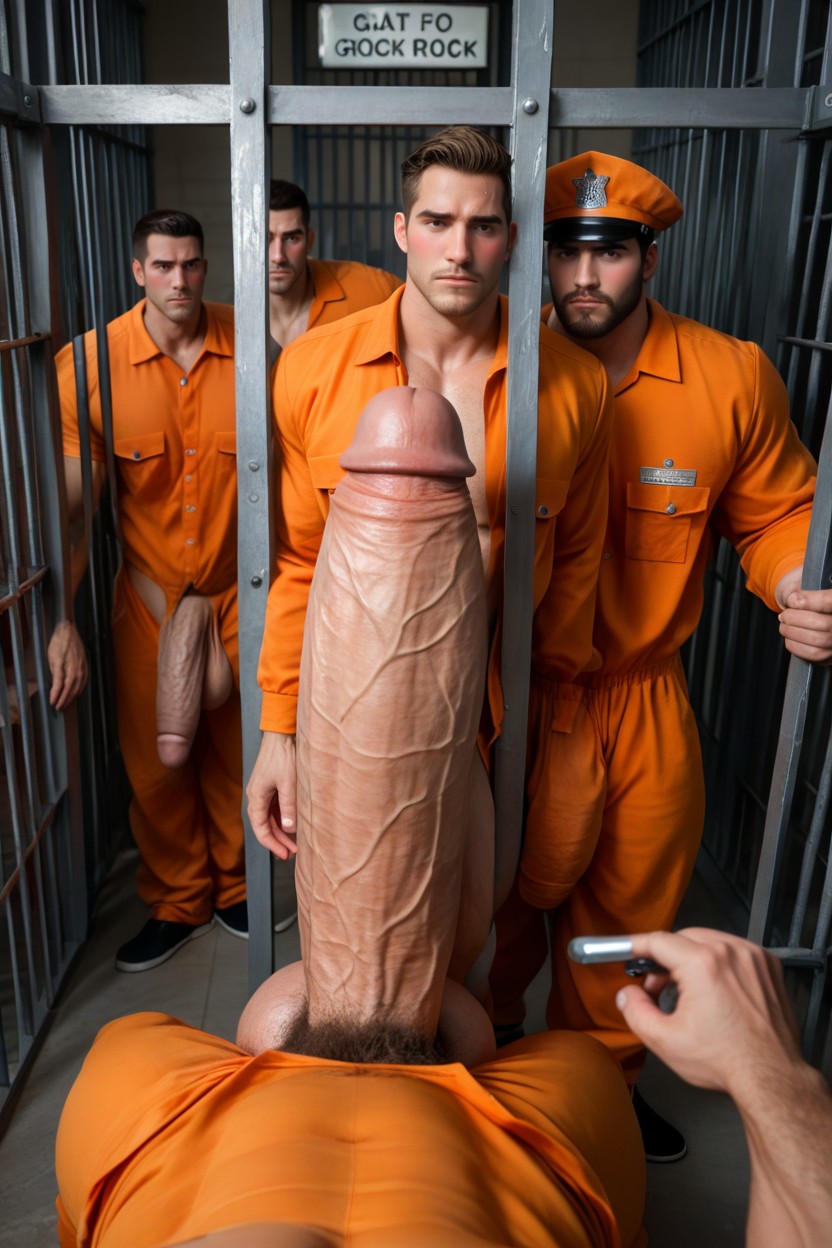 Gigantic Fully Erect Uncut Penis, Surreal Absurd Impossible Gigantic Cock Size, Jerking Off Together AI Gay Porn