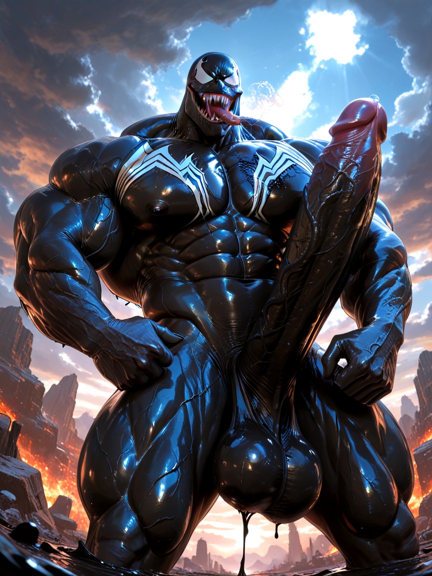 Muscular, Deeply Etched Blocky Abs, Sexy AI Gay Porn