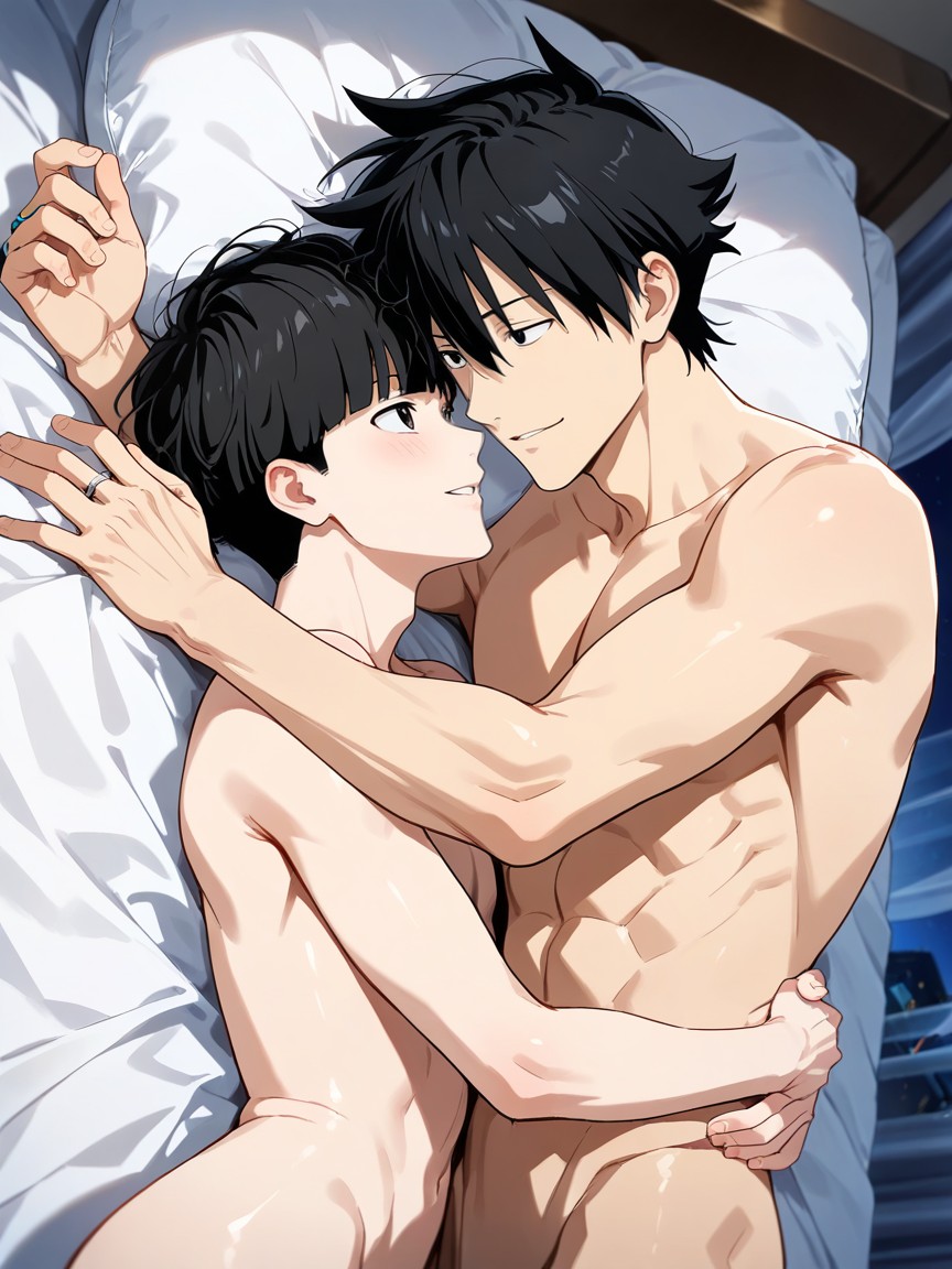 Naked, Fit, Cuddling AI Gay Porn