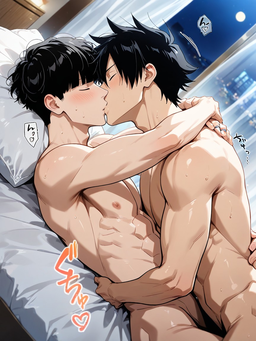 Arms Around Neck, Fit, Joyful AI Gay Porn