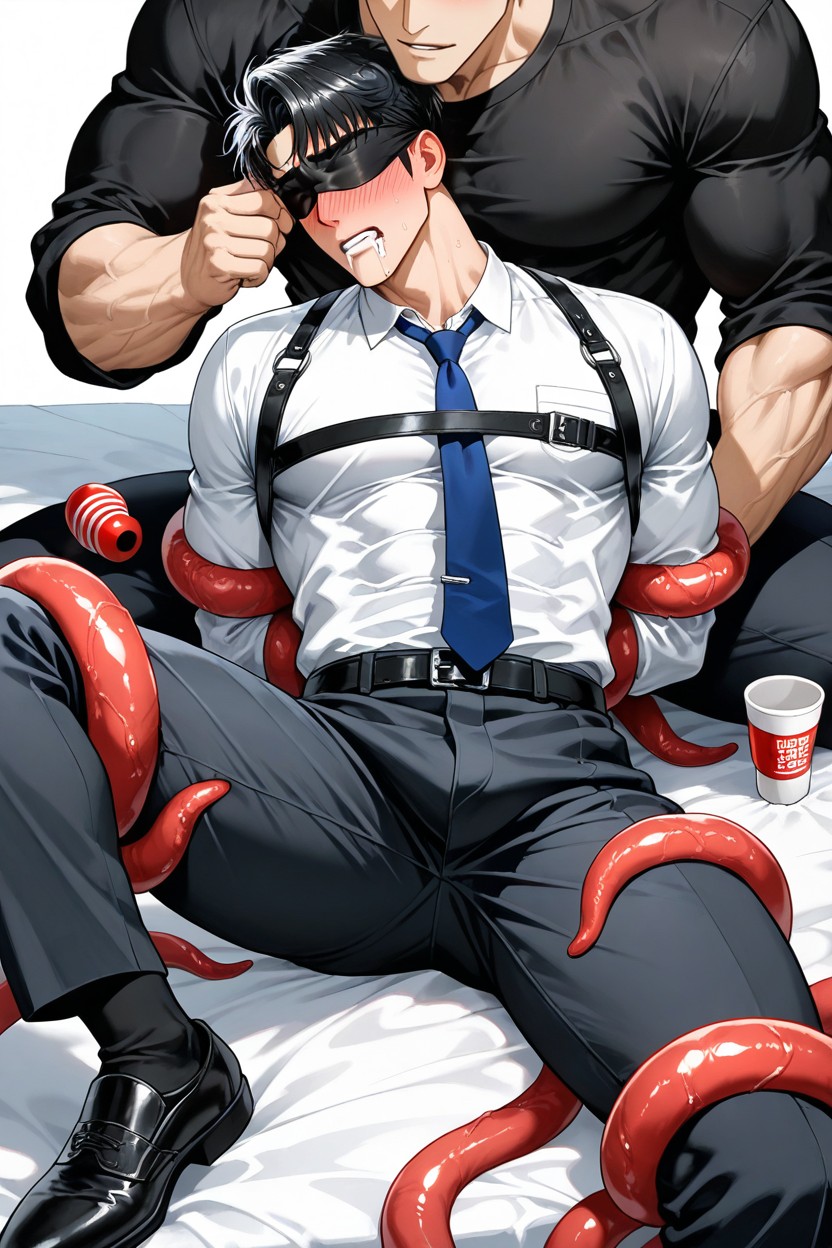 Lewd Expression Of The Person Behind, Layered Hair, Black Pants Porno gay IA