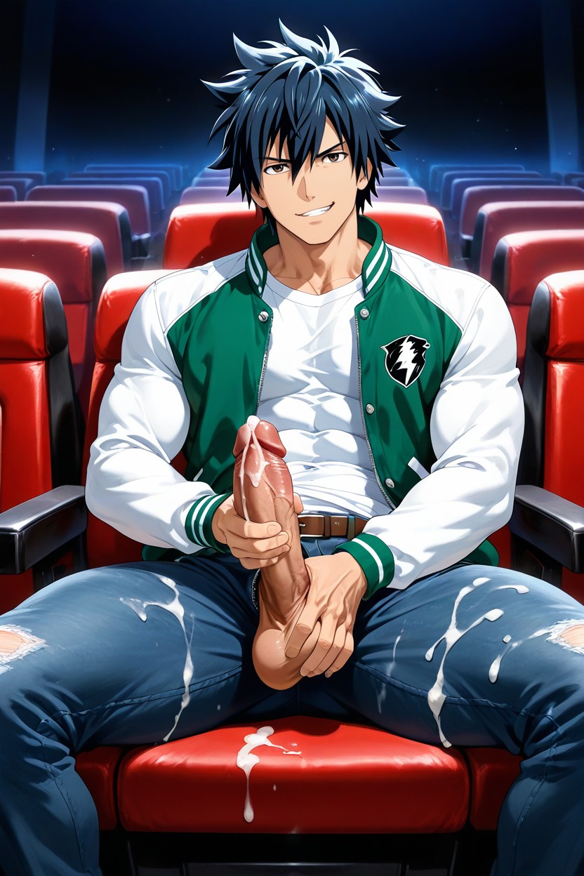 25+, Black Hair, Cocky Smug Expression AI Gay Porn