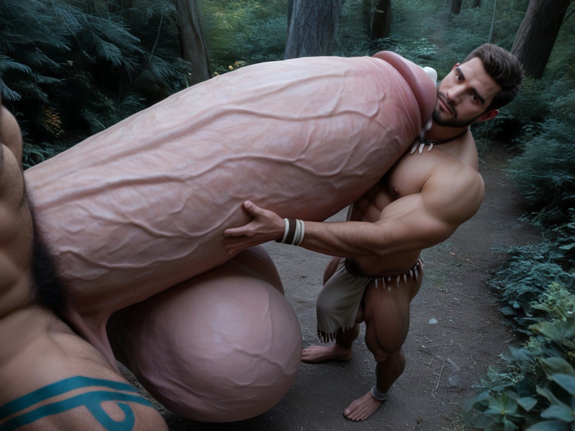 Man, Gigantic Hyper Bulge, Artistic AI Gay Porn