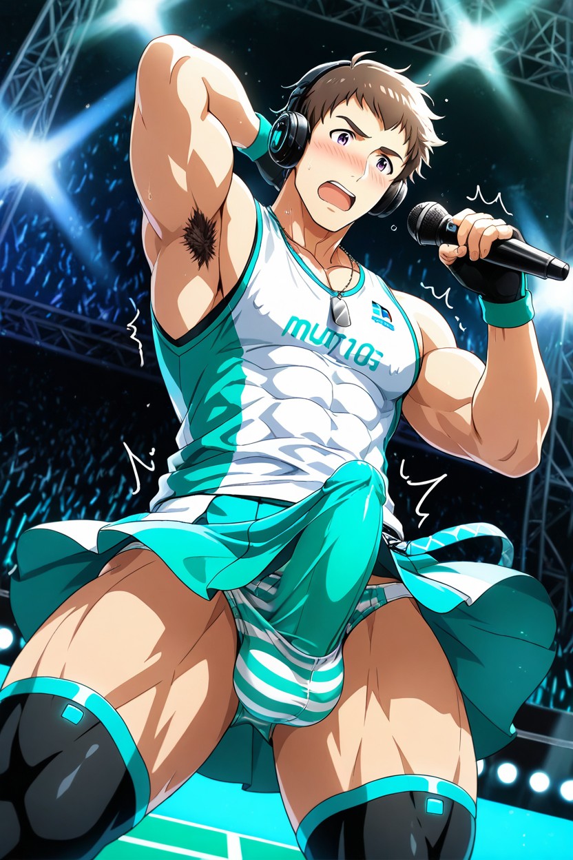 Man Only, Stage Uniform, Large Pectorals AI Gay Porn