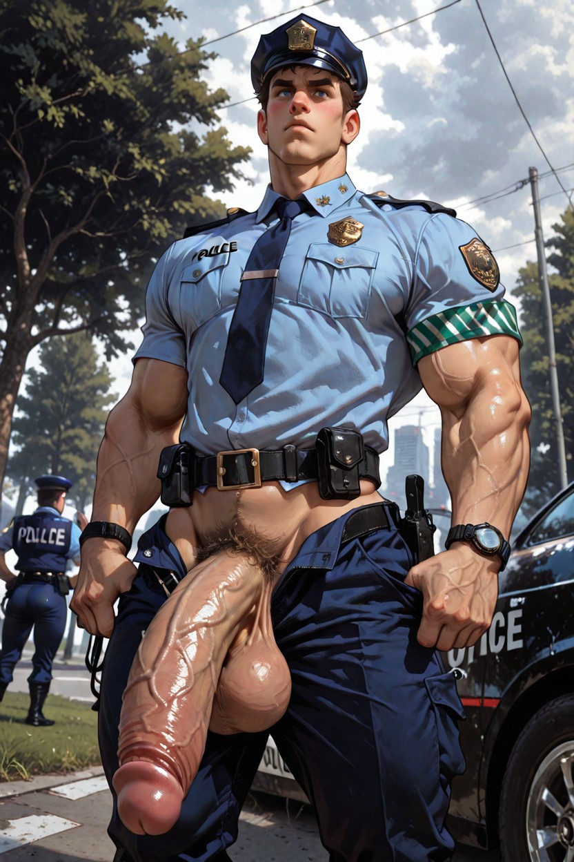 Long Neck, Police Costume, Dizdoodz AI Gay Porn