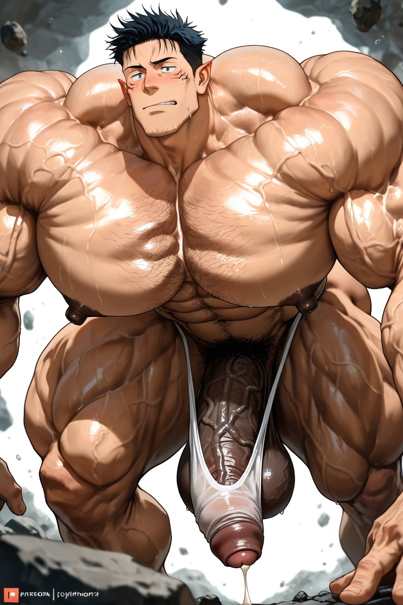 Blushing, Massaging Testicles, Red Glans AI Gay Porn