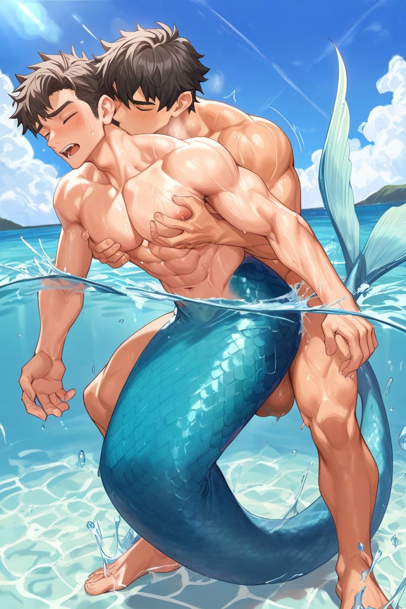 Messy Hair, Waterline View, Bounce Lines Porno gay IA