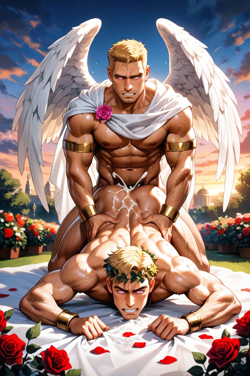 Top Down, Front View, Rose Petals AI Gay Porn
