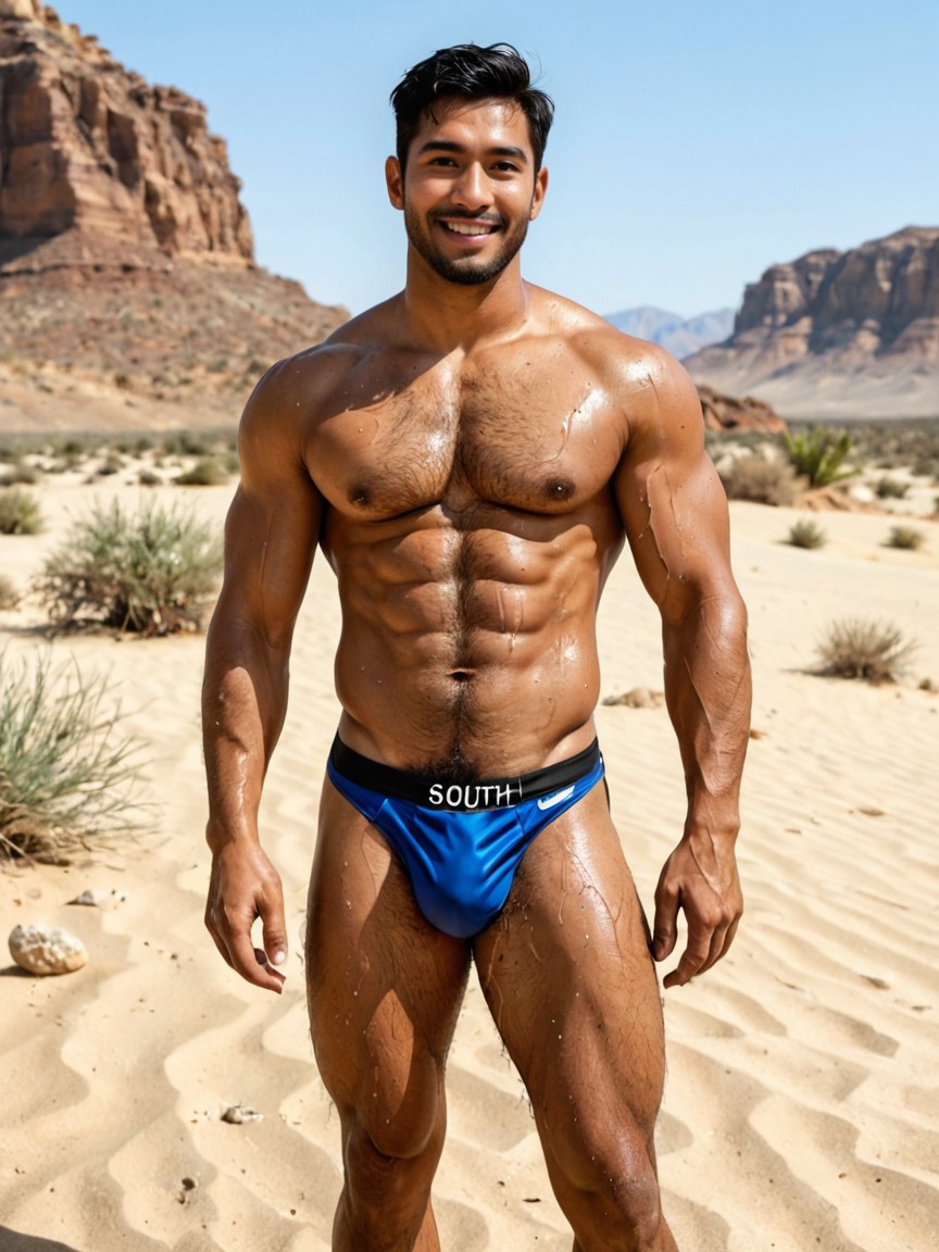 Full Body, Side View, Dense Hairy Chest AI Gay Porn