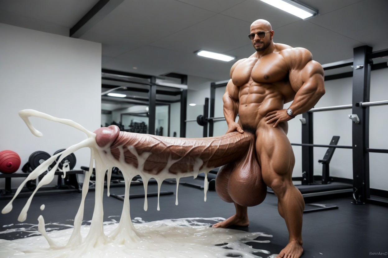 Huge Body, Maximum Cum, Standing AI Gay Porn