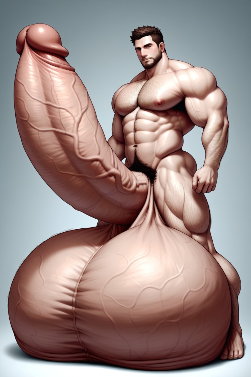 Extreme Cock Growth, Ball Growth, Naked AI Gay Porn