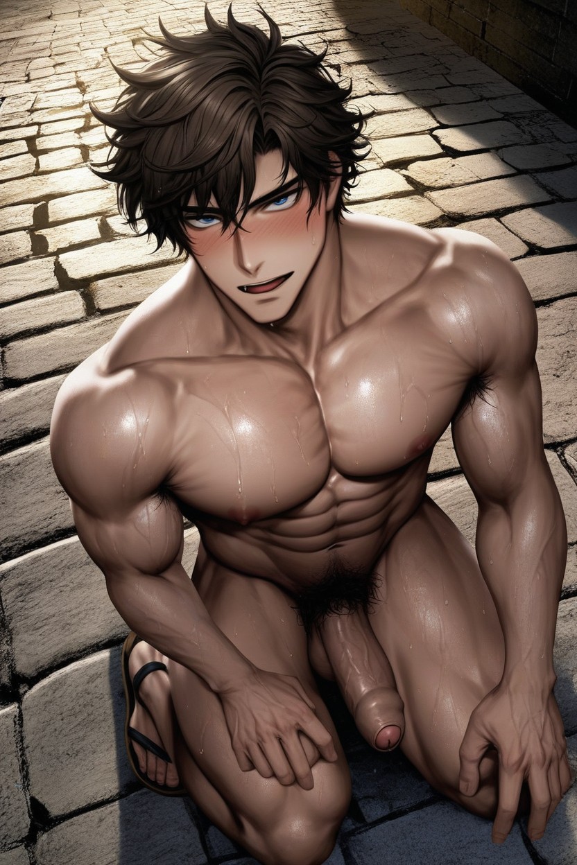 No Shirt, Smirk Face, Looking At Viewer AI Gay Porn