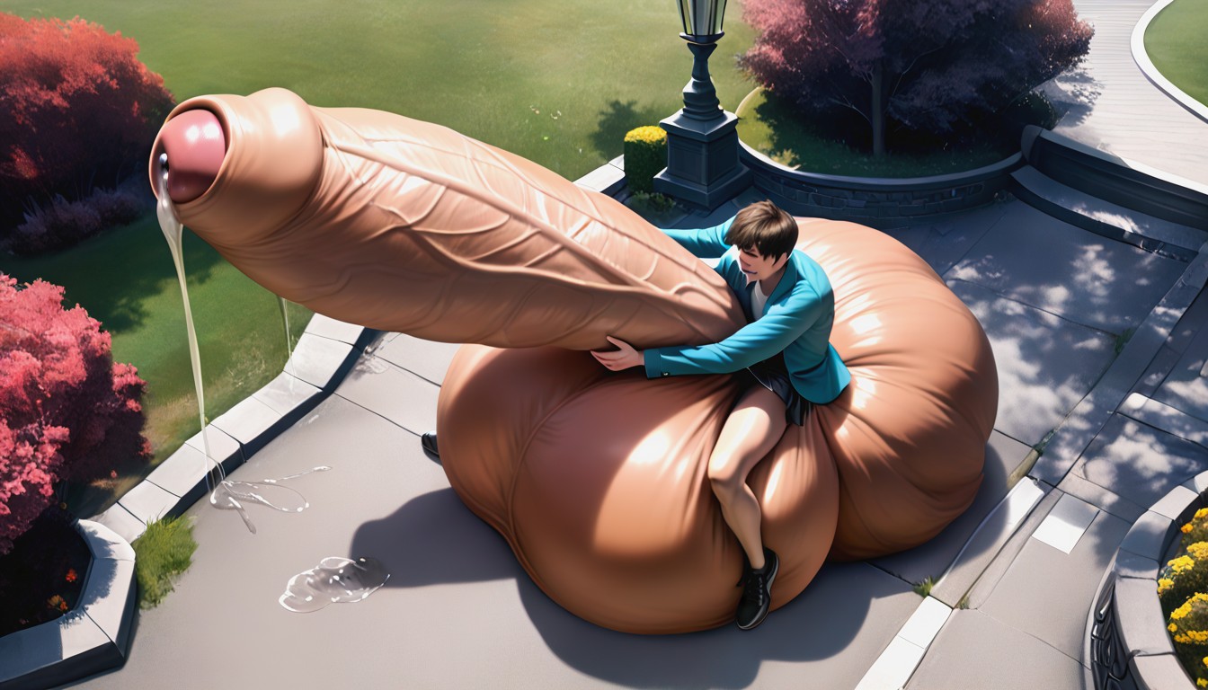 Monocock, Surreal Absurd Impossible Gigantic Cock Size, Hugging Cock AI Gay Porn