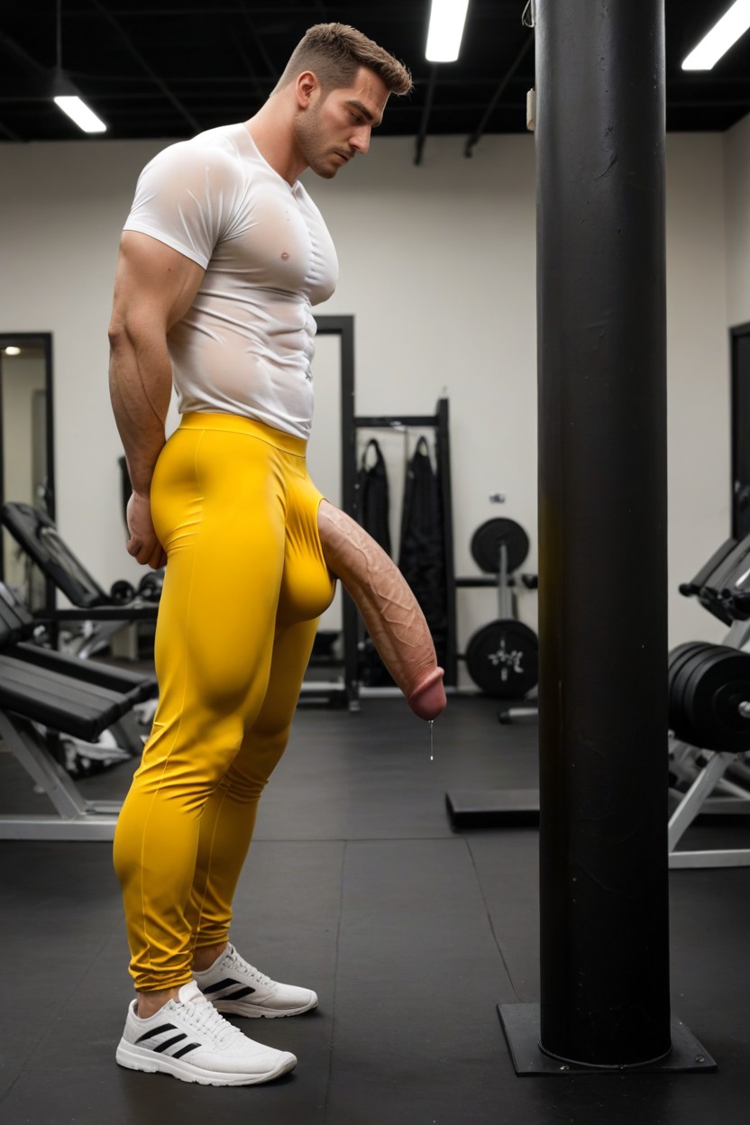 Full Body, Penis Bulge, T Shirt Ripped AI Gay Porn