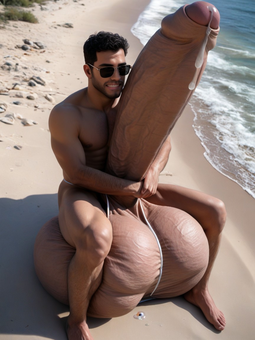 Gigantic Fully Erect Human Penis, Angular Features, Absurdly Impossibly Giant Colossal Hyper Cock AI Gay Porn