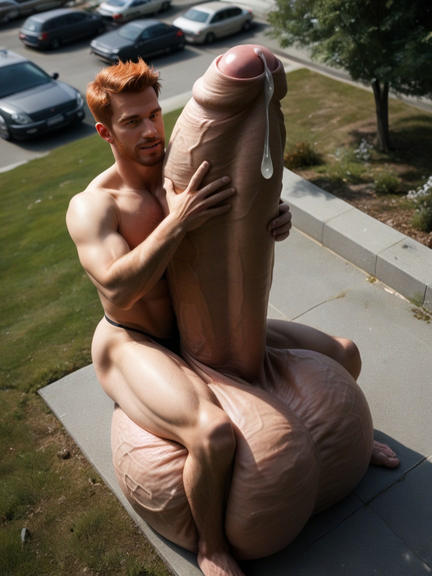 Male Only, Legs Don't Touch The Ground, Perfect Realistic Smooth Foreskin AI Gay Porn