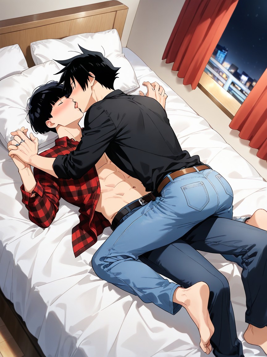 Male, Jeans, Bed Room AI Gay Porn
