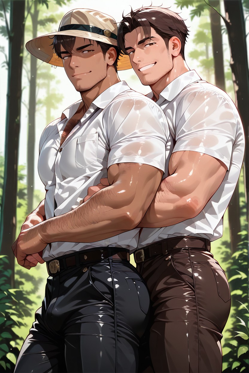18+, Brown Eyes, Arm Hair AI Gay Porn