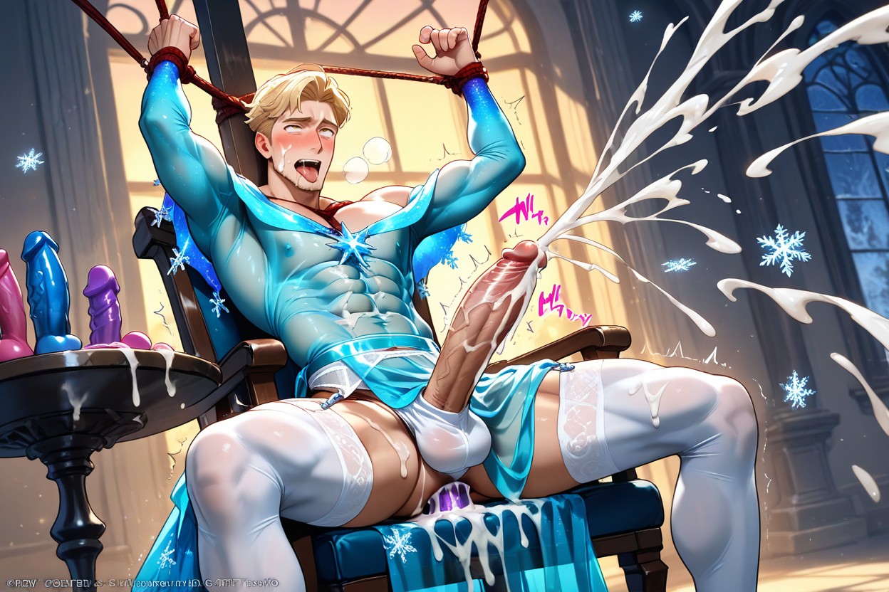 Put Dildo In Ass, Light Blonde Hair, Shibari AI Gay Porn