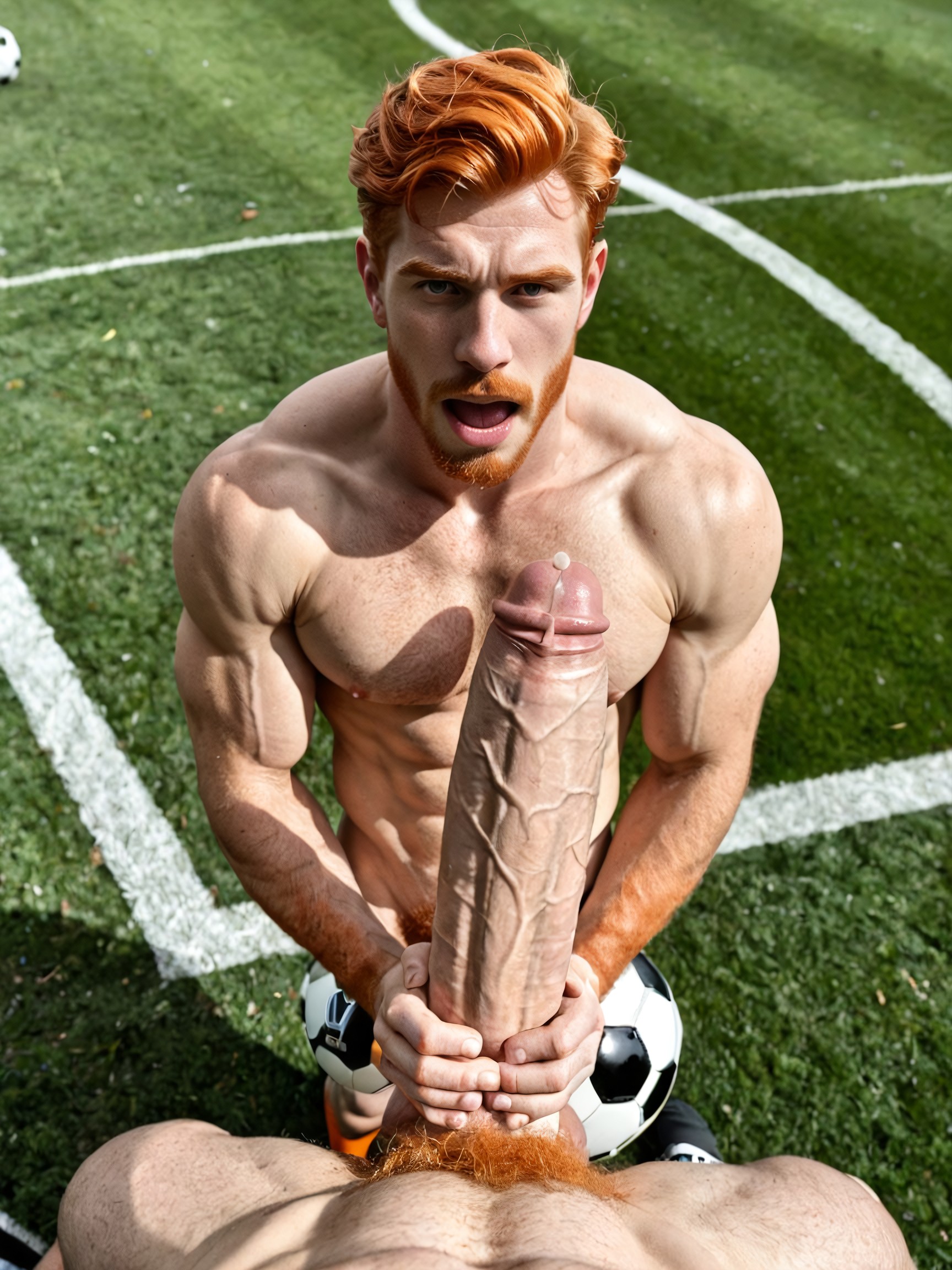 Fondling Giant Balls, Perfect Realistic Smooth Foreskin, View From High Above AI Gay Porn