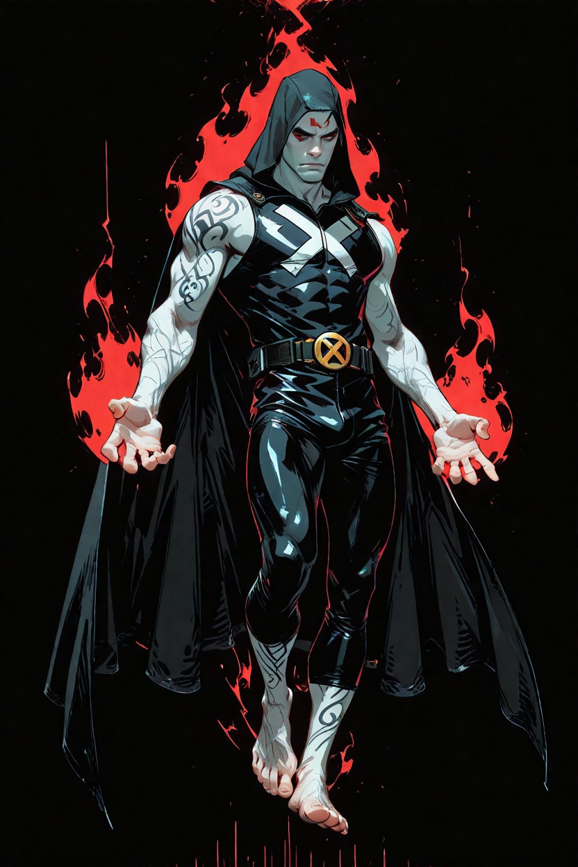 Full Body, Simple Background, Black Cape AI Gay Porn