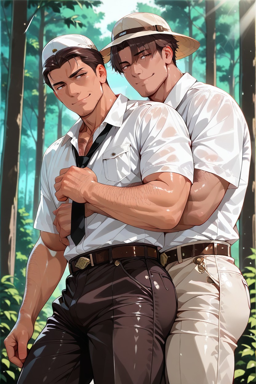 Body Type Fit Only, Thick Masculine Body Hair, Chest Hair AI Gay Porn