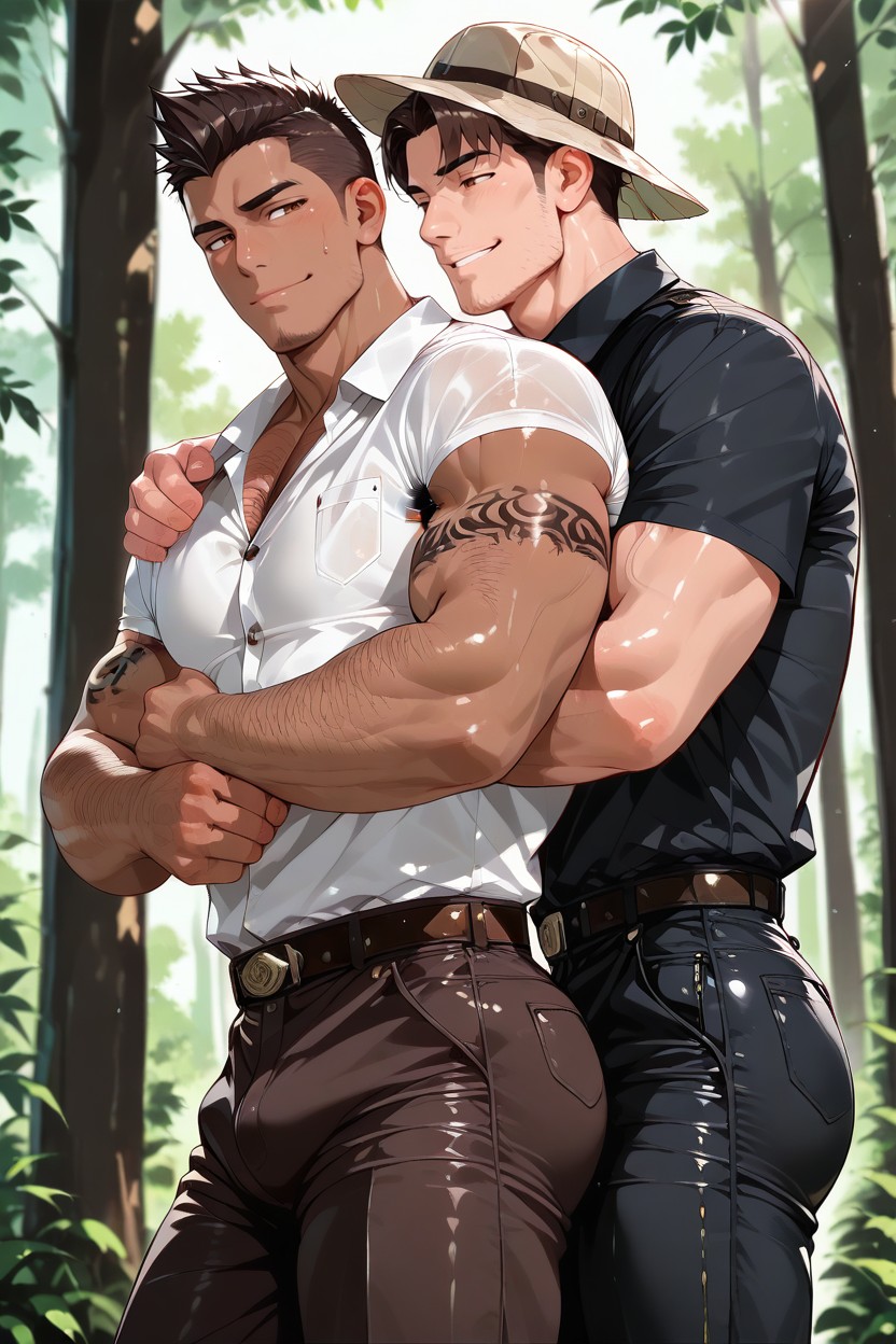 Chest Hair, Brown Eyes, 18+ AI Gay Porn